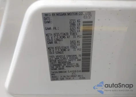 2017 Infiniti Qx60 из США, поврежденный, VIN 5N1DL0MN5HC540934